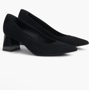 AGL Black Tracy Block Heel Pumps